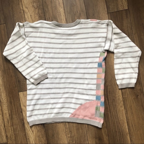 🍧 VTG coton sweater pastel pattern - Picture 2 of 6